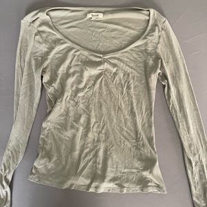 Madewell long sleeved tee with ruching detail